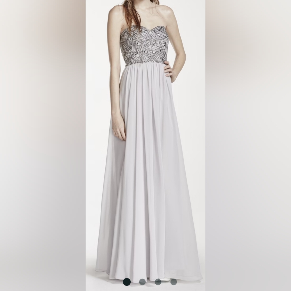 ONE BY EIGHT Strapless Geometric Beaded Prom Dress David Bridal Size 8